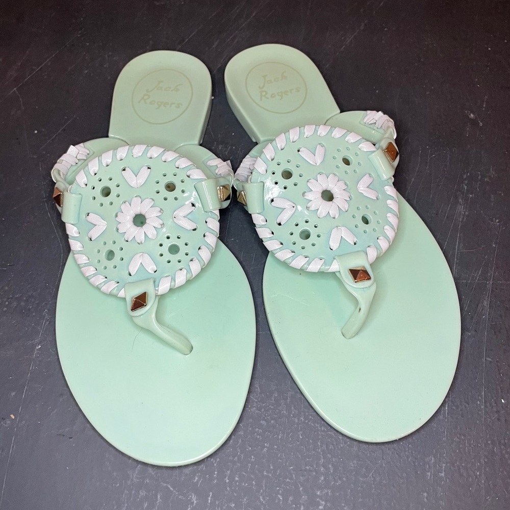 Mint green / teal jack Rogers , Style: Miss Georgia jelly, size youth 1
